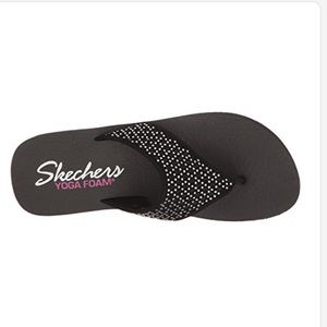 Skechers Cali Yoga foam Wedge Flip flop Black 8